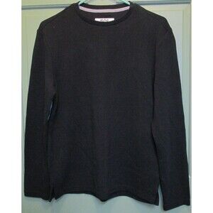 Routine Men Sz S Black Waffle Knit Thermal Crewneck Long Sleeve Shirt Outdoor